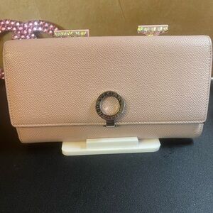 Bulgari Pink Clutch with Circular Embellishment